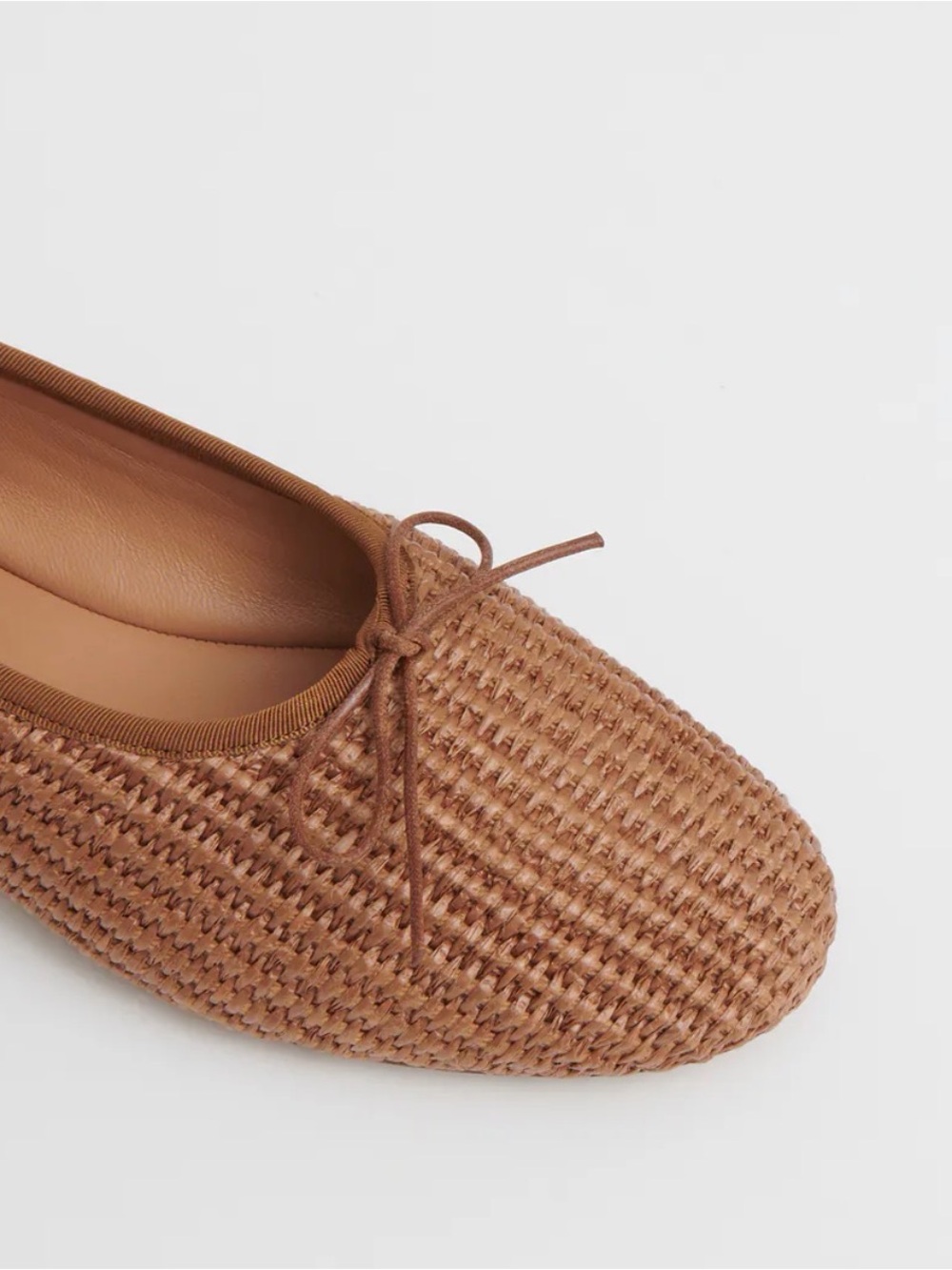Mansur Gavriel Raffia Dream Ballerina Flats in CaramelRaffia - Picture 4 of 4